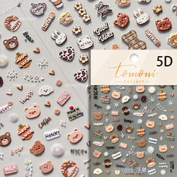 Cute Apple Fruit Dog Puppy Cat Kitten Adhesive Nail Art Sticker Charming Delicate Rhinestone Shiny Manicure Decals Nail Supplies (ONLINE ORDER ONLY)