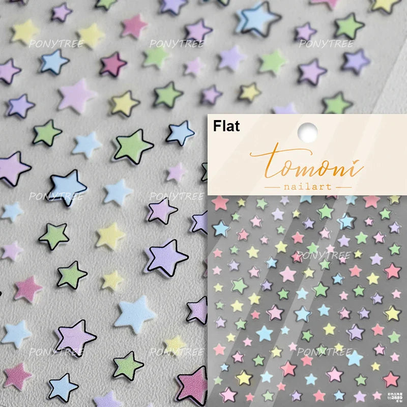 Cute Graffiti Cartoon Line Cherry Bear Cat Flower Bouquet Fish Boys Girls Strawberry Reliefs Nail Art Stickers Manicure Decals (ONLINE ORDER ONLY)