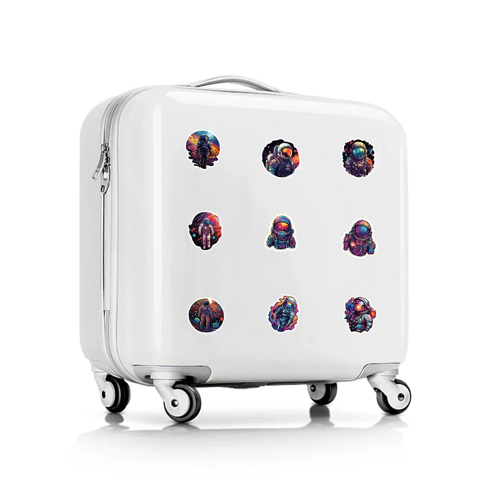 10/30/50/100pcs Cartoon Outer Space Astronaut Graffiti Stickers Decals Kid Toy Laptop Notebook Phone Suitcase Decoration Sticker (Online Order Only)
