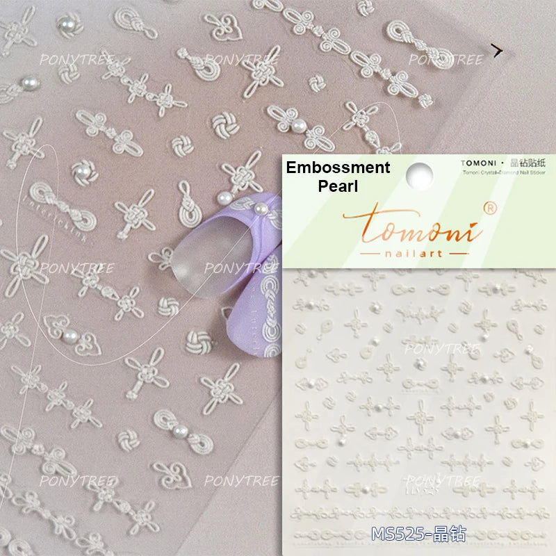 Yunjin Brocade Shawl Tassel Pendant Traditional Chinese Costumes and Ornaments Self Adhesive Nail Art Stickers Manicure Decals (ONLINE ORDER ONLY)