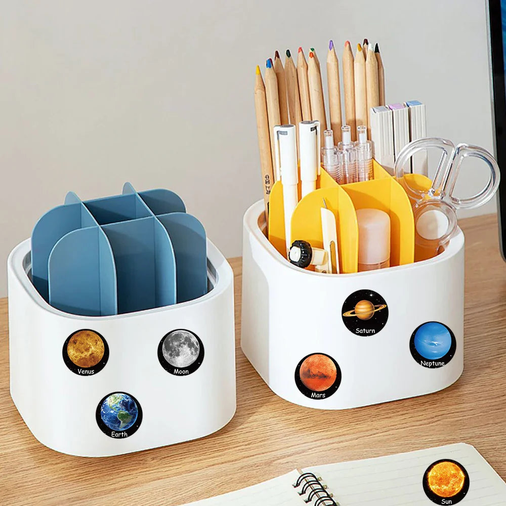 500pcs/roll Cute Cartoon Out Space Planets Stickers Kids Students Reward Decals Luggage Laptop Guitar Vinyl Decals (10 Patterns) (ONLINE ORDER ONLY)