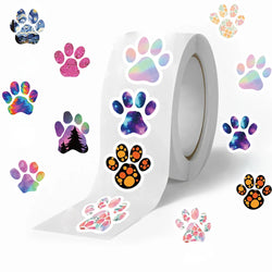 100-500pcs Creative Dog Paw Stickers Children Learning Reward Stationery Sticker Fashion Office School Decoration Seal Stickers (ONLINE ORDER ONLY)