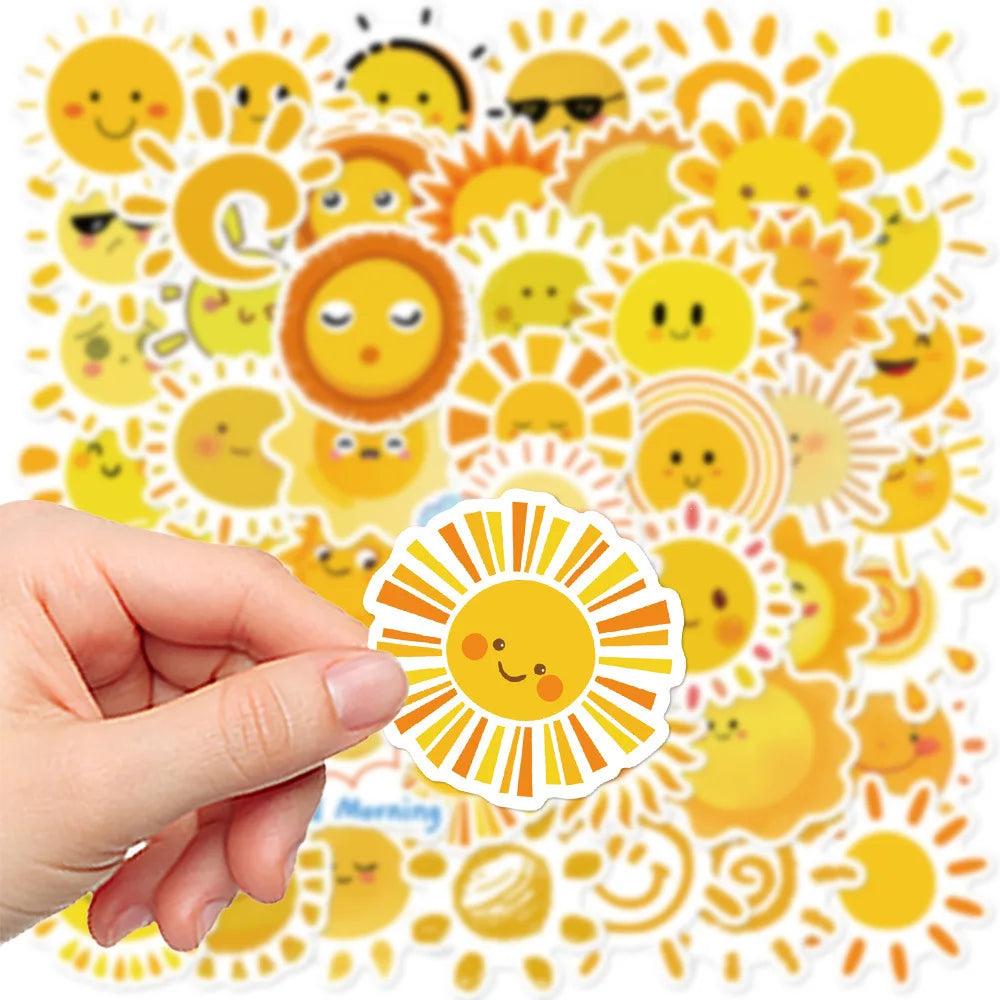 10/30/50PCS Cute Sun Cartoon Sticker For Suitcase Scrapbook Laptop Guitar Stationery Decals Children DIY Scrapbooking Supplies (ONLINE ORDER ONLY)