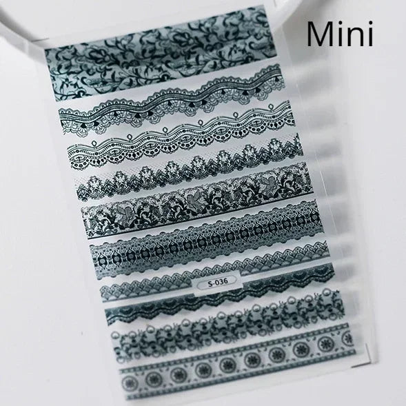 Charming Geometric Black Khaki Brown Grid Houndstooth Snowflake Flat Chic  Adhesive Nail Art Decoration Stickers Manicure Decals (Online Order Only)