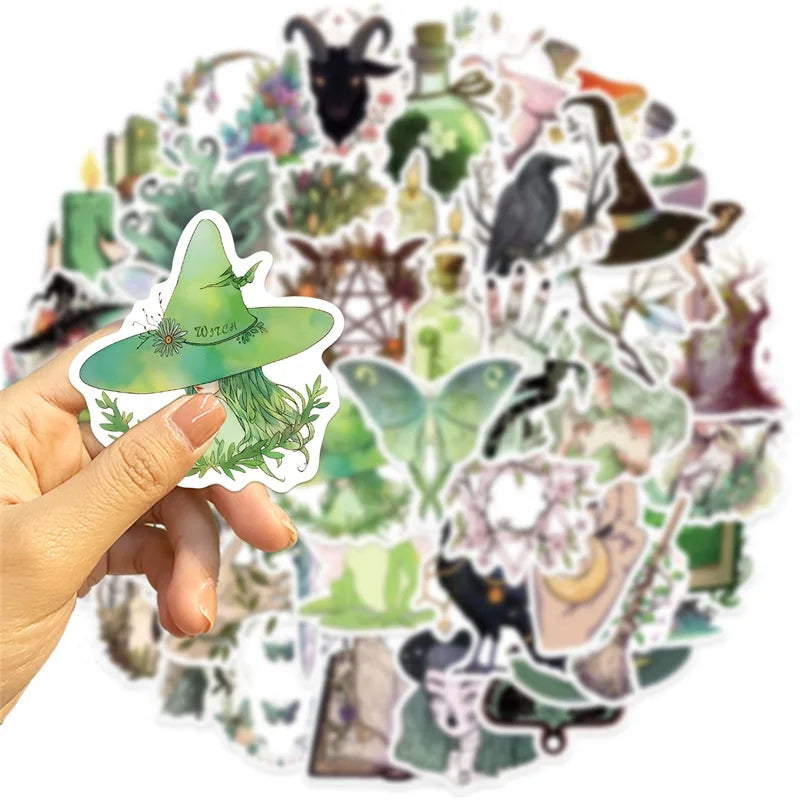10/30/50PCS Kawaii Forest Witch Decoration Scrapbooking PVC Sticker Aesthetic Korean Stationery School Supplies for Kids (ONLINE ORDER ONLY)