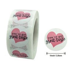 500pcs/roll Heart Stickers Thank You Stickers For Business Merci Packaging Stickers Rolling Love For Packaging Decoration (ONLINE ORDER ONLY)