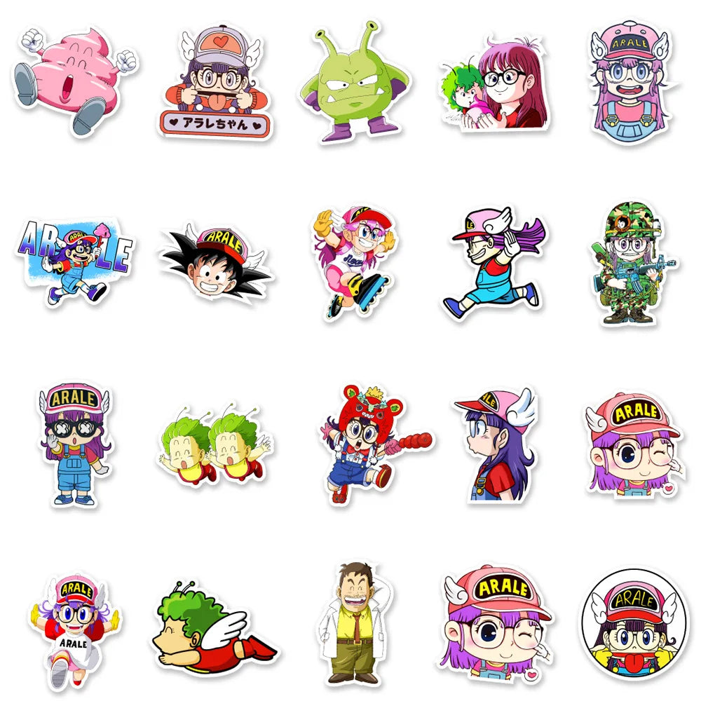 10/50Pcs Cartoon Kawaii Creative Cute A La Le Stickers for Mobile Phone Laptop Luggage Skateboard Stickers Kids Toy (Online Order Only)