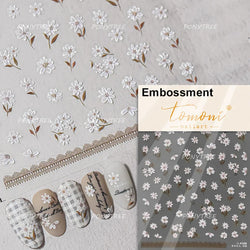 Pretty White Butterfly Flower Wreath Love Heart Crown Corsage Corolla Garland Delicate Adhesive Nail Art Sticker Manicure Decals (ONLINE ORDER ONLY)