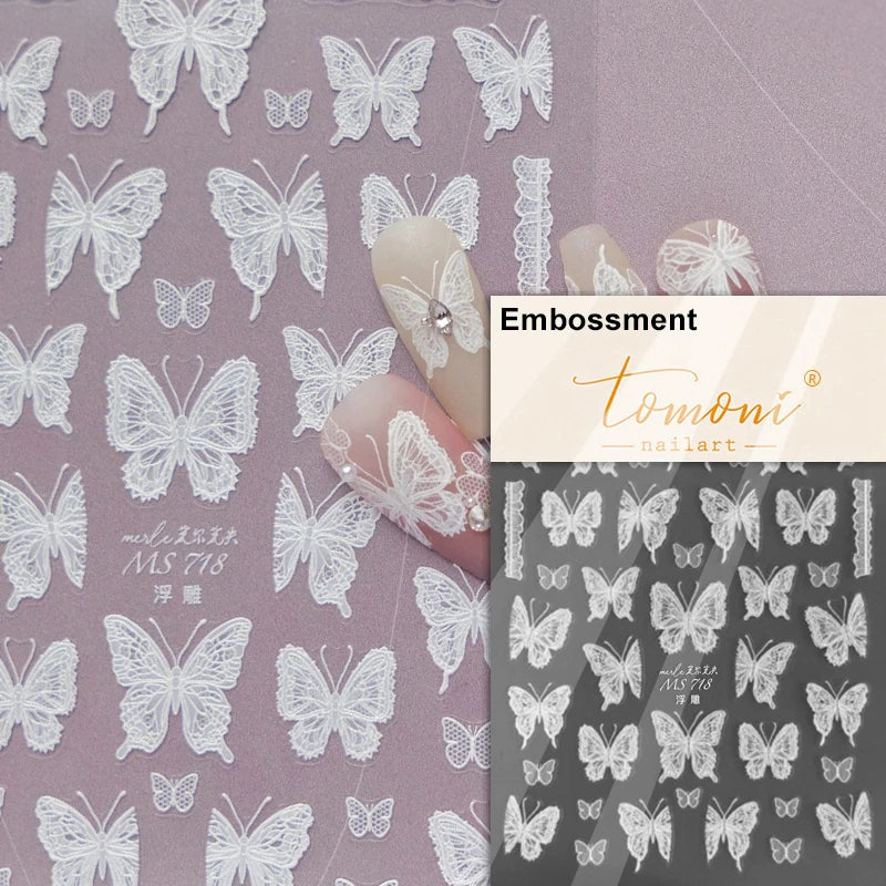 Dreamy Chic Butterfly Flower Bowknot Square Rhinestone Crystal 5D Self Adhesive Nail Art Stickers Fantasy Shiny Manicure Decals (ONLINE ORDER ONLY)