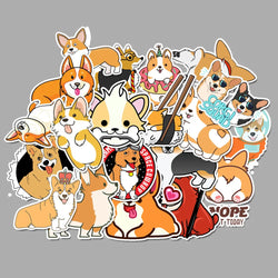 50 pcs/pack Kawaii Corgi Waterproof PVC Journal Decorative Stationery Craft Stickers Scrapbooking DIY Diary Album Stick Label (ONLINE ORDER ONLY)