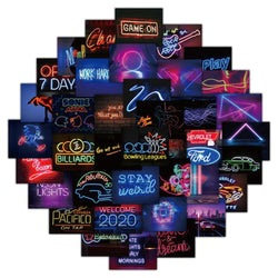 Cool Neon Cartoon Stickers for Laptop, Car, Guitar, Motorcycle, Luggage - 10/30/50PCS (ONLINE ORDER ONLY)