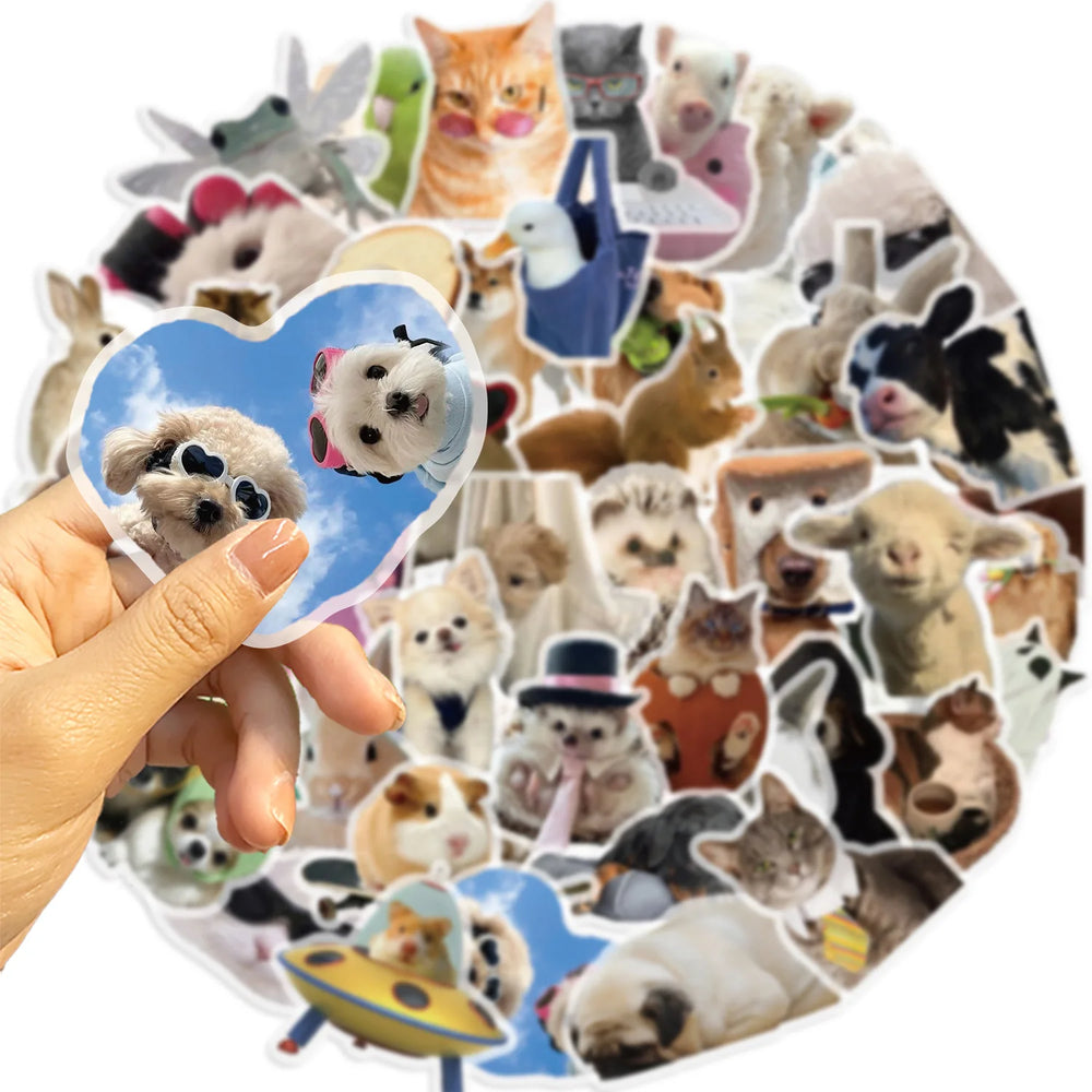 Cartoon Cats Dogs Meme Stickers for Phone Laptop Luggage Skateboard (ONLINE ORDER ONLY)