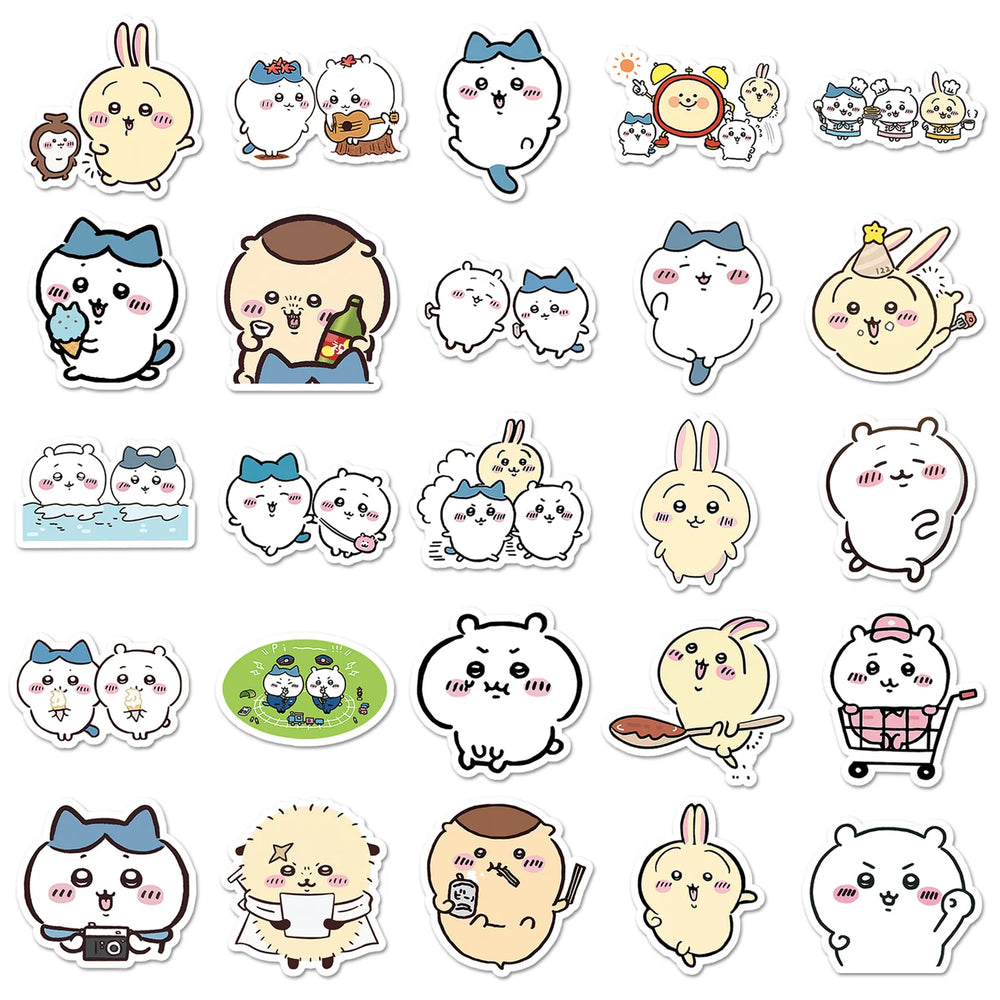 10/30/50/101PCS Chiikawa Stickers Cute Cartoon Sticker DIY Luggage Laptop Phone Guitar Car Bike Skateboard Toy Graffiti Decals (ONLINE ORDER ONLY)