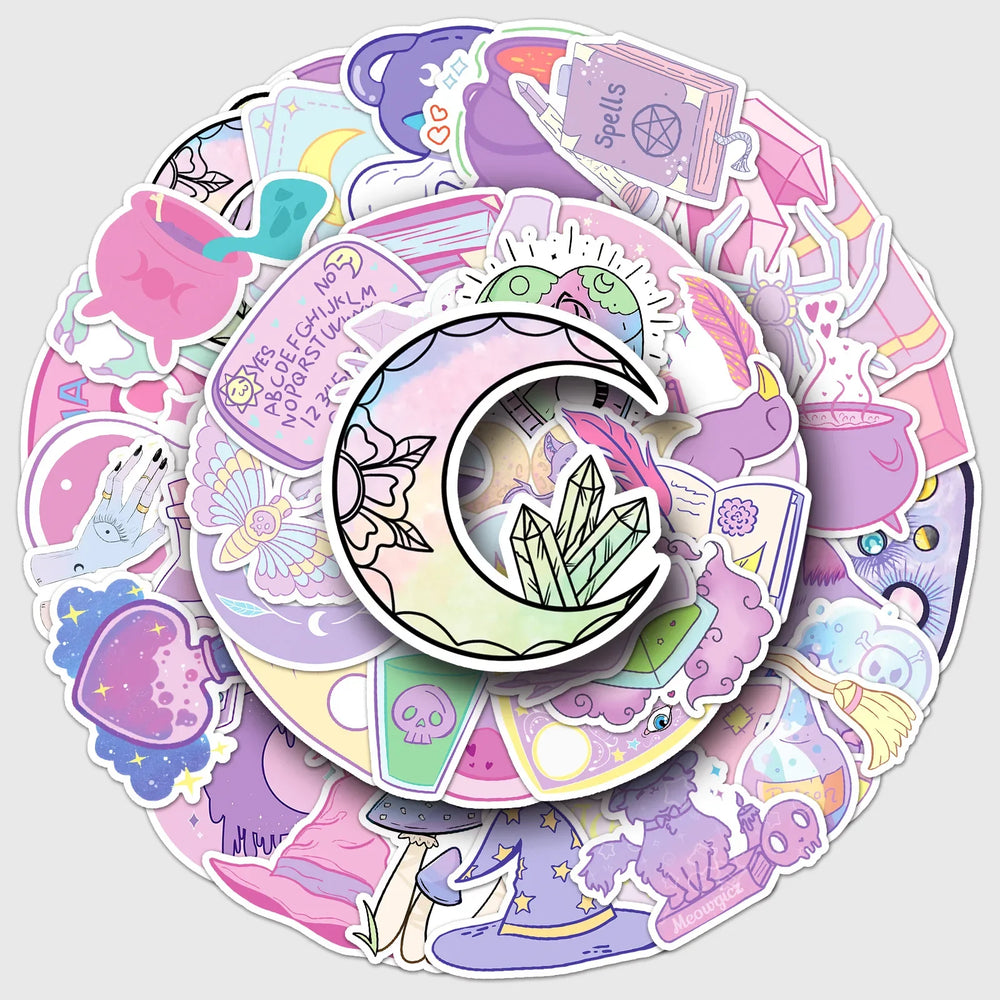 Cute Pink Goth Magic Stickers for Phone Laptop Luggage Skateboard 10/30/50PCS (Online Order Only)