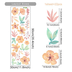 Boho Cartoon Flower Leaf Wall Stickers for Kids Nursery Decor (ONLINE ORDER ONLY)