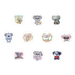 100-500pcs Cute Koala Bear Stickers Sealing Animal Kids Sticker Decor Circle Seal Label Birthday Reward Gift Stationery Sticker (Online Order Only)