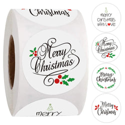100-500Pcs Merry Christmas Socks Tree Label Stickers for Gift Card Package Wrapping Festival Party Baking Small Business 1 Inch (ONLINE ORDER ONLY)