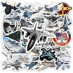 Cool Fighter Jet Aircraft Stickers F35 F16 MiG DIY Toy Decorative Decal for Phone Luggage Laptop Helmets Skateboards Waterproof (Online Order Only)