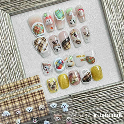 Lovely Dog Cat Animal Bunny 3D Soft Embossed Relief Self Adhesive Nail Art Stickers Cute Pretty Puppy Kitty Star Manicure Decals (ONLINE ORDER ONLY)