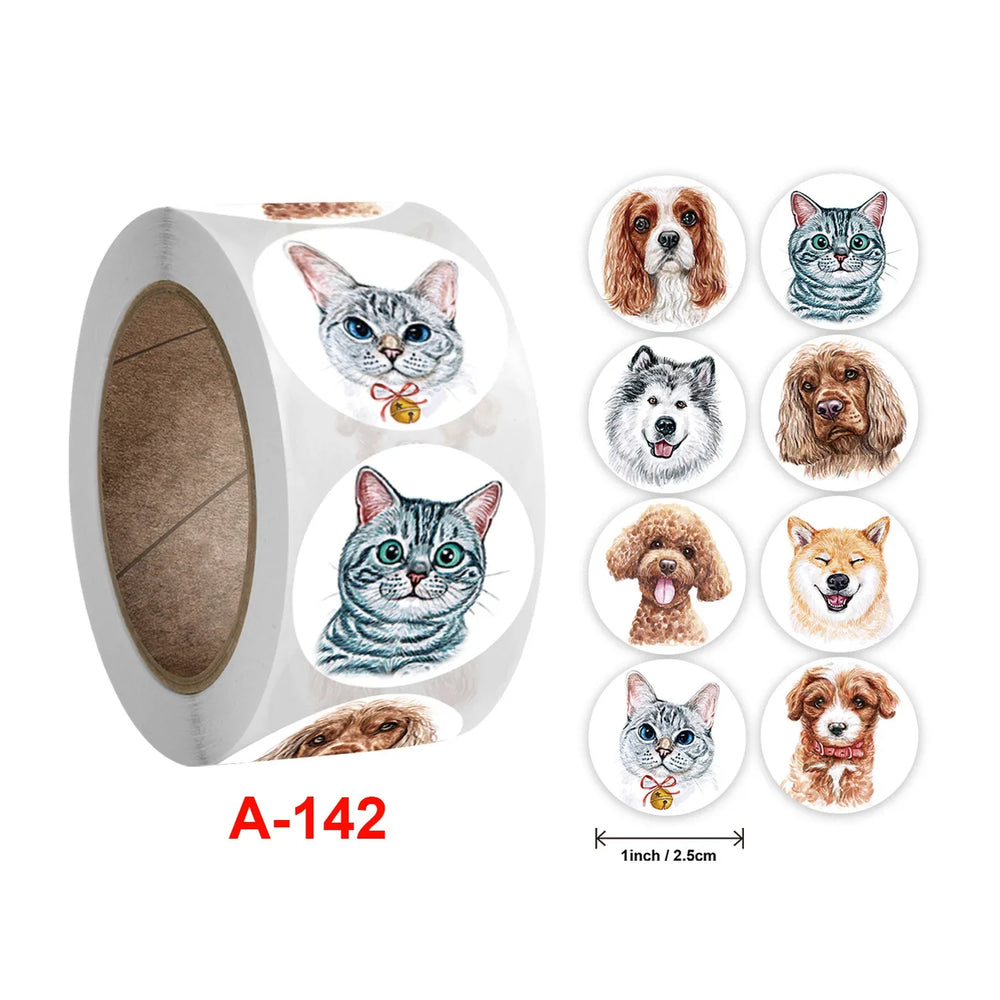 100-500 Pcs Pet Cat Dog Children's Cartoon Animal Stickers Reward Labels Seal DIY Paper Adhesive Gift (ONLINE ORDER ONLY)