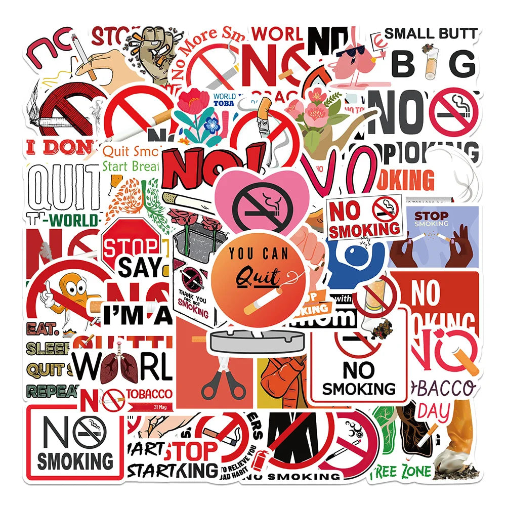 No Smoking Sticker Decals for Phone Laptop Luggage Skateboard Kid Toys (Online Order Only)