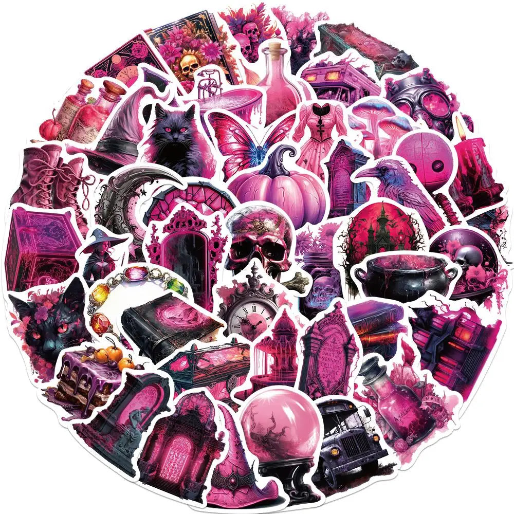 Fantasy Purple Black Magic Graffiti Stickers Waterproof PVC Decals for Luggage Phone Guitar Laptop (ONLINE ORDER ONLY)