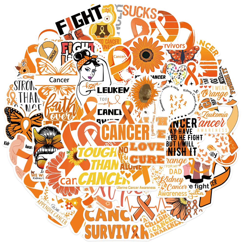 Leukemia Awareness Stickers Decals Gift DIY Notebook Fridge Suitcase Bike Laptop 10/30/50pcs (ONLINE ORDER ONLY)