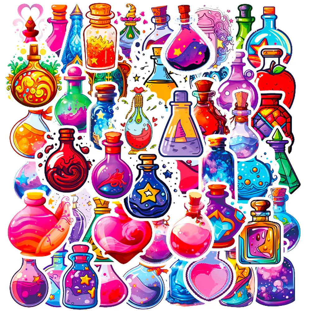 Gothic Magic Potion Witch Stickers Pack - Waterproof Decals for Skateboard, Laptop, Car (Online Order Only)
