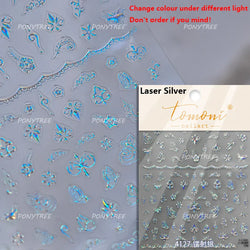 Baroque Figure Flower Totem Geometric Star Love Heart Hot Stamping Embossed Relief Self Adhesive Nail Art Sticker Manicure Decal (ONLINE ORDER ONLY)