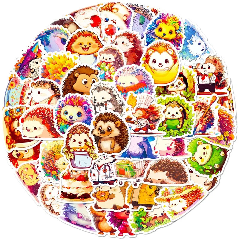 10/30/50PCS Cute Cartoon Hedgehog PVC Sticker Aesthetic Children's Decoration Scrapbooking Stationery School Supplies for Kids (ONLINE ORDER ONLY)