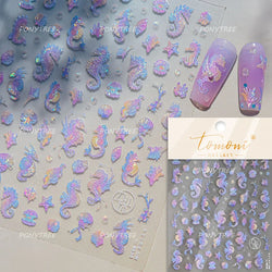 Deep Sea Animal Fish Shoal of Fish Whale Coral Dolphin Summer Beach Cute Jellyfish Bubble Bathyal Fauna Nail Art Stickers Decals (ONLINE ORDER ONLY)