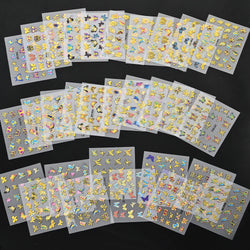 30 Sheet 3D Flower Nail Stickers Decals 6.5*5cm Transparent White Floral Leaf Butterflies Heart Nail Art Adhesive Strip Supplies (ONLINE ORDER ONLY)