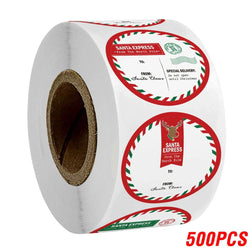 100-500pcs Merry Christmas DIY Handmade Sticker Package Thank You Label Sealing Stickers Party Festive Decor Supplies Children (ONLINE ORDER ONLY)