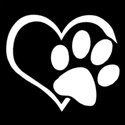 Dog's paw Hearts Sticker,Cute Car Body Window Bumper Vinyl Decal,For Cars, Trucks, Walls, Laptops, Windows, Motorcycles, Bumpers (ONLINE ORDER ONLY)