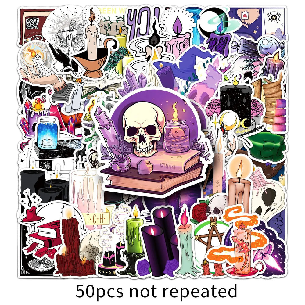 Scary Witch Candle Stickers for Phone Laptop Luggage Skateboard Decals (ONLINE ORDER ONLY)