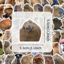 10/30/60PCS Cute Capybara Stickers Cartoon Toys Kids DIY Fridge Notebook Bike Laptop Notebook Car PVC Waterproof Graffiti Decals (Online Order Only)