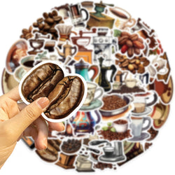 50 pcs Hot Coffee Bean Stickers Fashion Home Bedroom Decor Mural Decal Theme Door Wallpaper Sticker (ONLINE ORDER ONLY)
