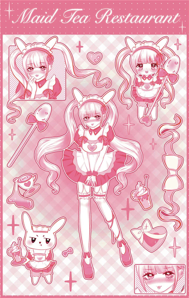 Original Cute Sweet Maid Anime Series Sticker Scrapbooking DIY Album Decoration Sticker Aesthetic Personalized Kawaii Stationery (ONLINE ORDER ONLY)