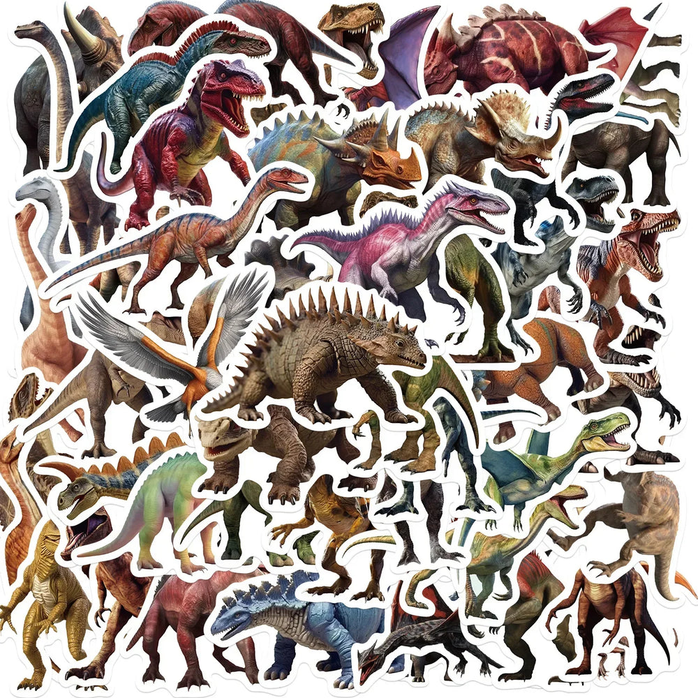 10/50pcs Cool Jurassic Park Movie Stickers Dinosaur Anime Animal Stickers For Stationery Scrapbook Bike Guitar Sticker Toy (ONLINE ORDER ONLY)
