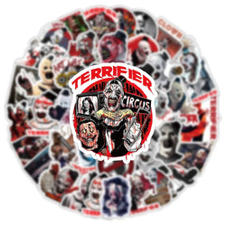Terrifier Stickers Set: DIY Scrapbook, Laptop, Phone, Guitar, Car, Bike, Skateboard Decals, Hardcore Movie Toy (ONLINE ORDER ONLY)