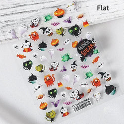 Gothic Dark Spider Butterfly Cross Flame Wings Halloween Horror Rose Flower Rabbit Pumpkin Bear Nail Art Stickers Manicure Decal (ONLINE ORDER ONLY)