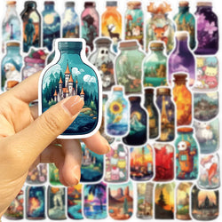 10/30/50PCS Cute Bottle World Cartoon Stickers Notebook Phone Stationery Bike Cool Waterproof Graffiti Sticker Kids Toys Gifts (Online Order Only)