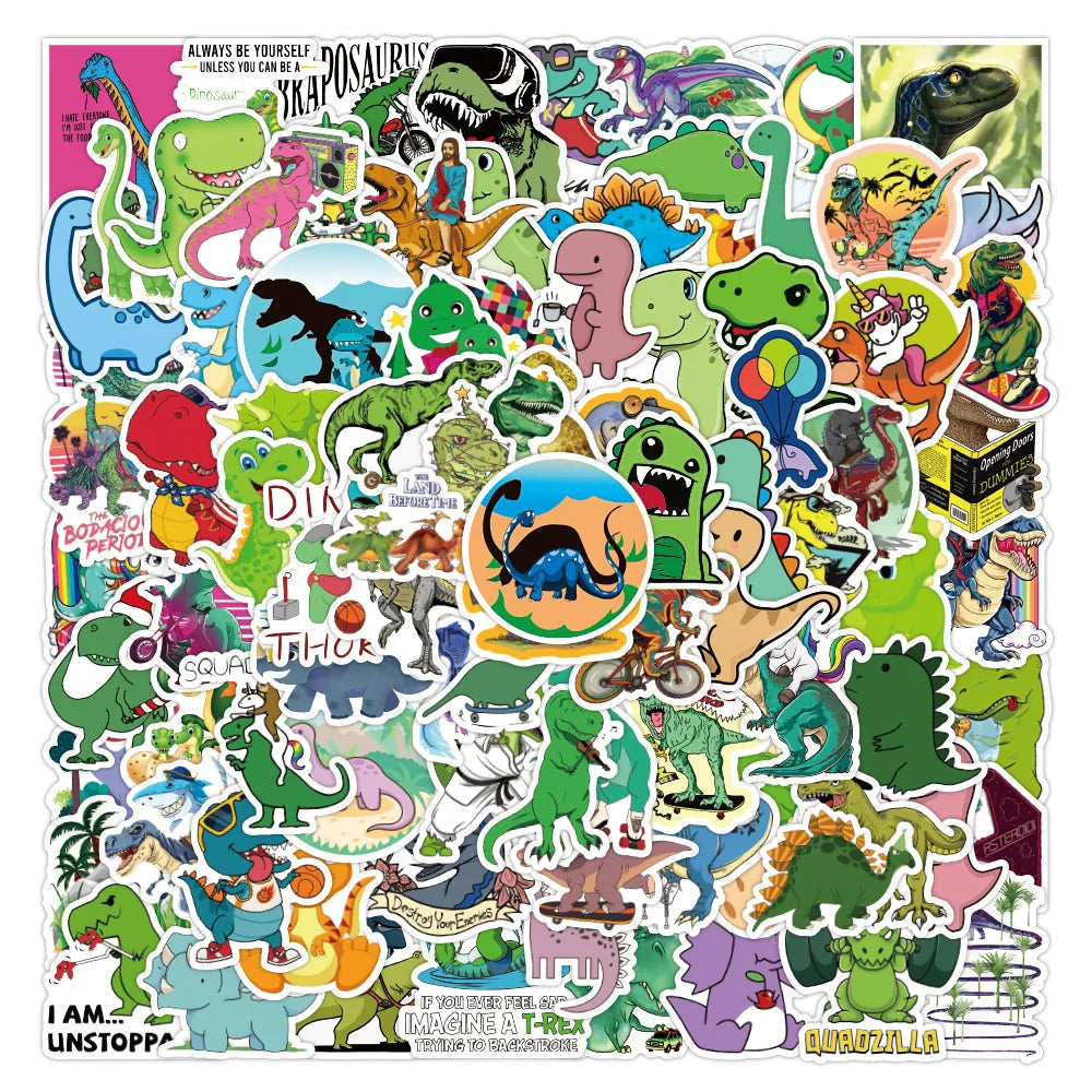 75pcs Dinosaur Cartoon Graffiti Stickers for Notebook, Scooter, Water Cup, Luggage, Laptop, Phone, Kids Toys (ONLINE ORDER ONLY)
