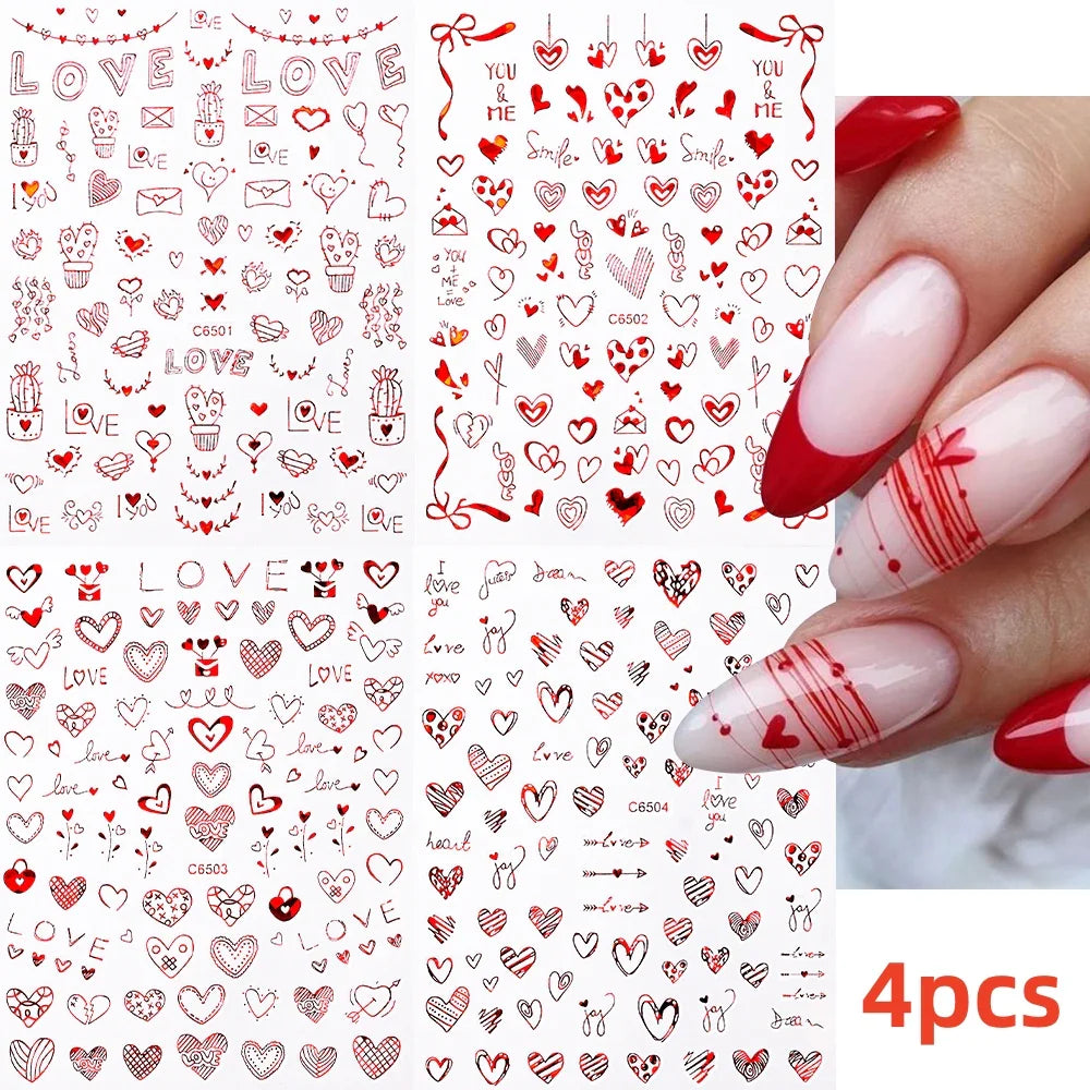 5/8Pcs 3D Hawaiian Flowers Nail Art Stickers Summer Decors with Tropical Leaves Slider Vibrant Pink & White Flowers for Parties* (ONLINE ORDER ONLY)