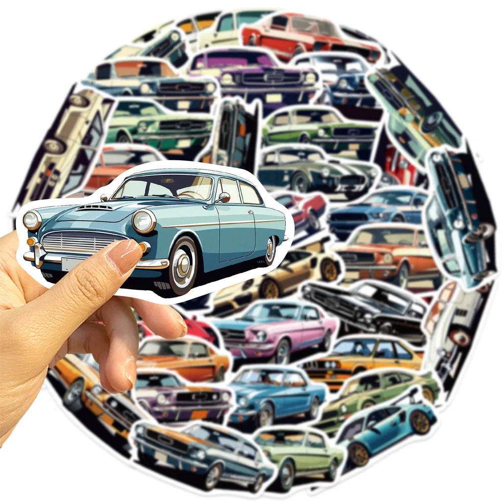 50pcs Car Cartoon Stickers Vehicle Diverse Designs Waterproof PVC Sticker Decals for Luggage Journals Computer Decals (ONLINE ORDER ONLY)