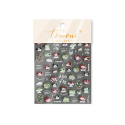 Cute Apple Fruit Dog Puppy Cat Kitten Adhesive Nail Art Sticker Charming Delicate Rhinestone Shiny Manicure Decals Nail Supplies (ONLINE ORDER ONLY)