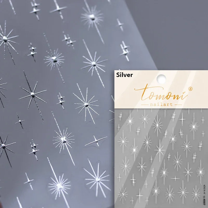 Dreamy Moon Star Cloud Butterfly Starrylight Rhinestone 5D Soft Embossed Relief Nail Art Sticker 3D Decal Decoration Manicure (ONLINE ORDER ONLY)