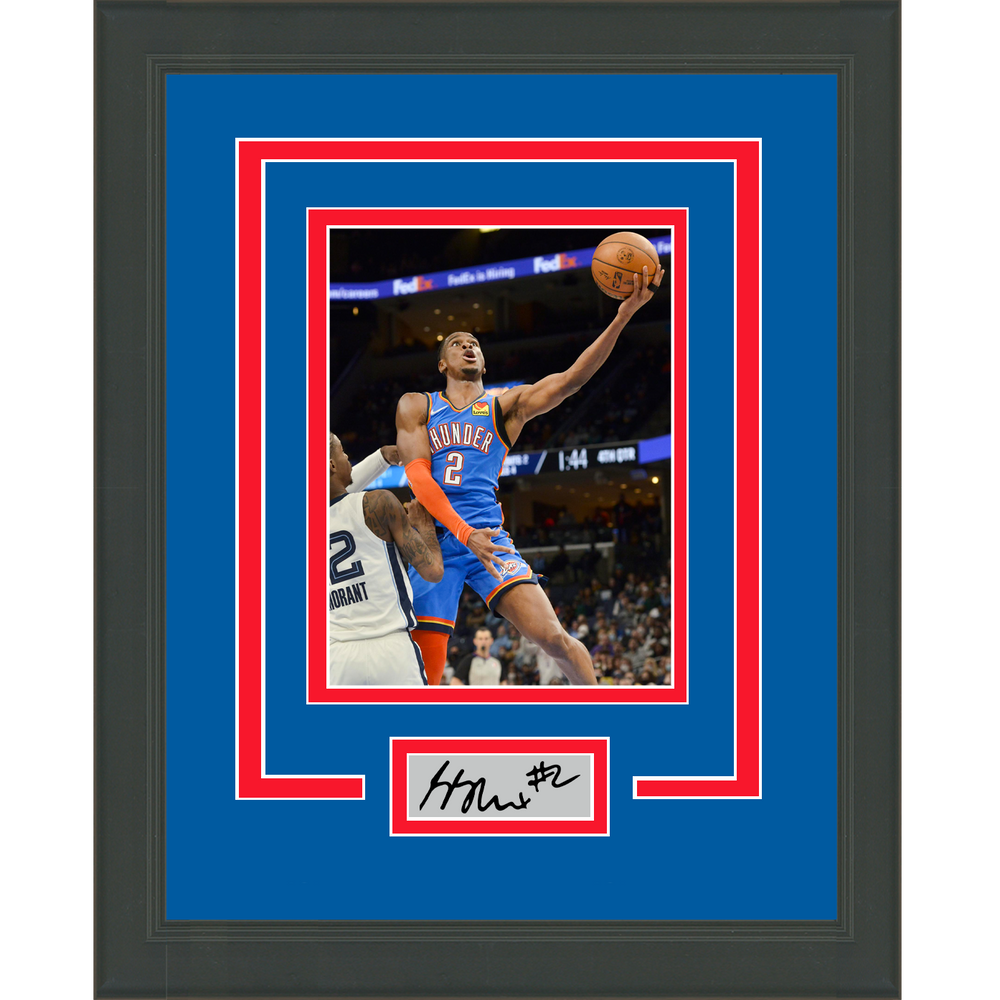 Framed Shai Gilgeous-Alexander Facsimile Laser Engraved Signature Auto Oklahoma City Thunder 11x14 Basketball Photo (ONLINE ORDER ONLY)