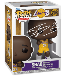 Shaquille O'Neal Shaq #208 2000 WCF Celebration Facsimile Signed Reprint Laser Autographed Funko POP! Basketball NBA: Los Angeles Lakers Figurine with Protector Case (ONLINE ORDER ONLY)