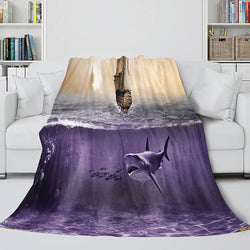 Shark Flannel Blanket Fleece Throw Blanket Wrap Nap Bedding Sets (Online Order Only)